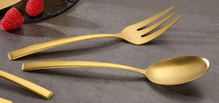 ECHTWERK Tafelbesteck Avelino, Gold Edition, 42-teilig, Essbesteck für bis zu 6 Personen, Edelstahl
