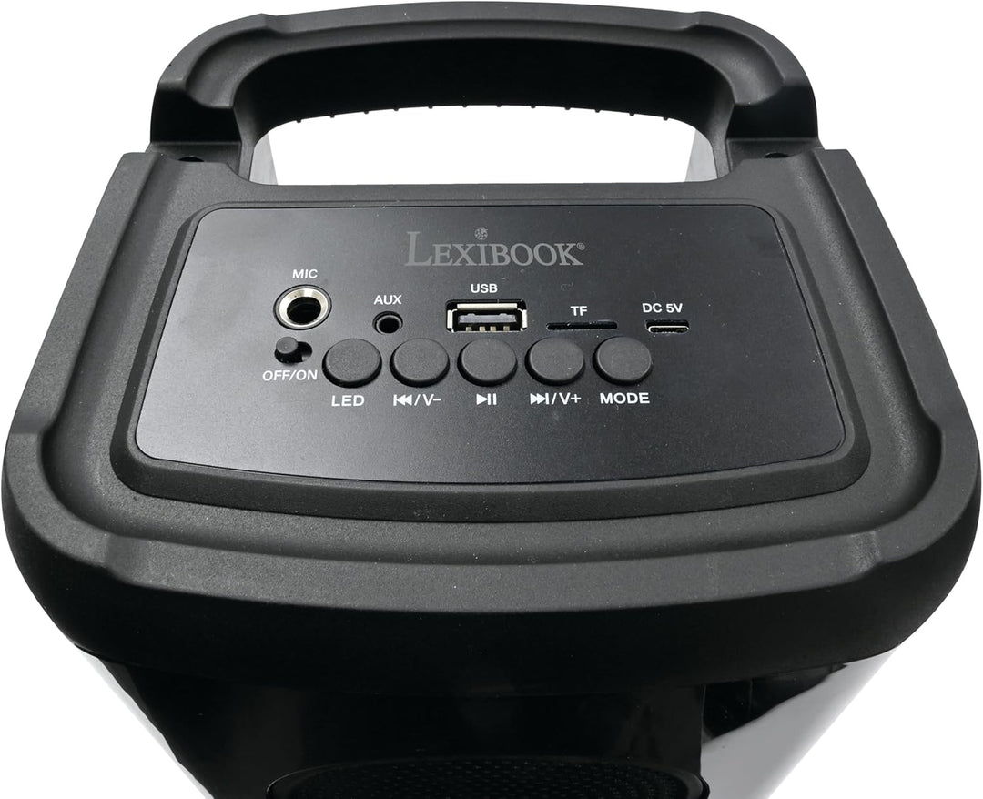 Lexibook iParty®, Tragbarer Bluetooth®-Lautsprecher mit Mikrofon, Leistungsstarker Klang, Mehrfarbig
