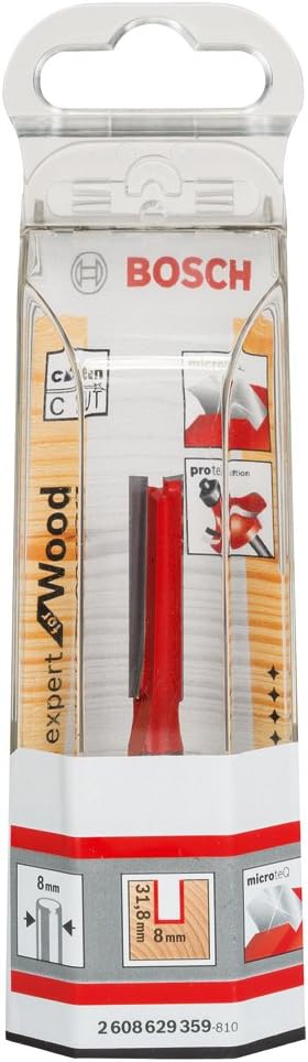 Bosch Professional Nutfräser (für Holz, Schaft 8mm, Ø8mm, Arbeitslänge 31,8mm, Gesamtlänge 70mm)