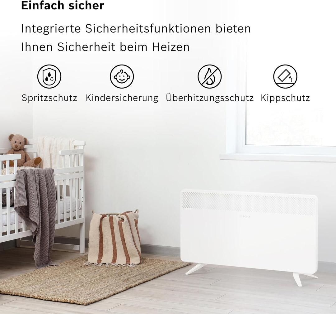 Bosch Heat Convector 4000-25 - Elektrischer Konvektor für Räume bis zu 25 m² - Individuell Einstellb