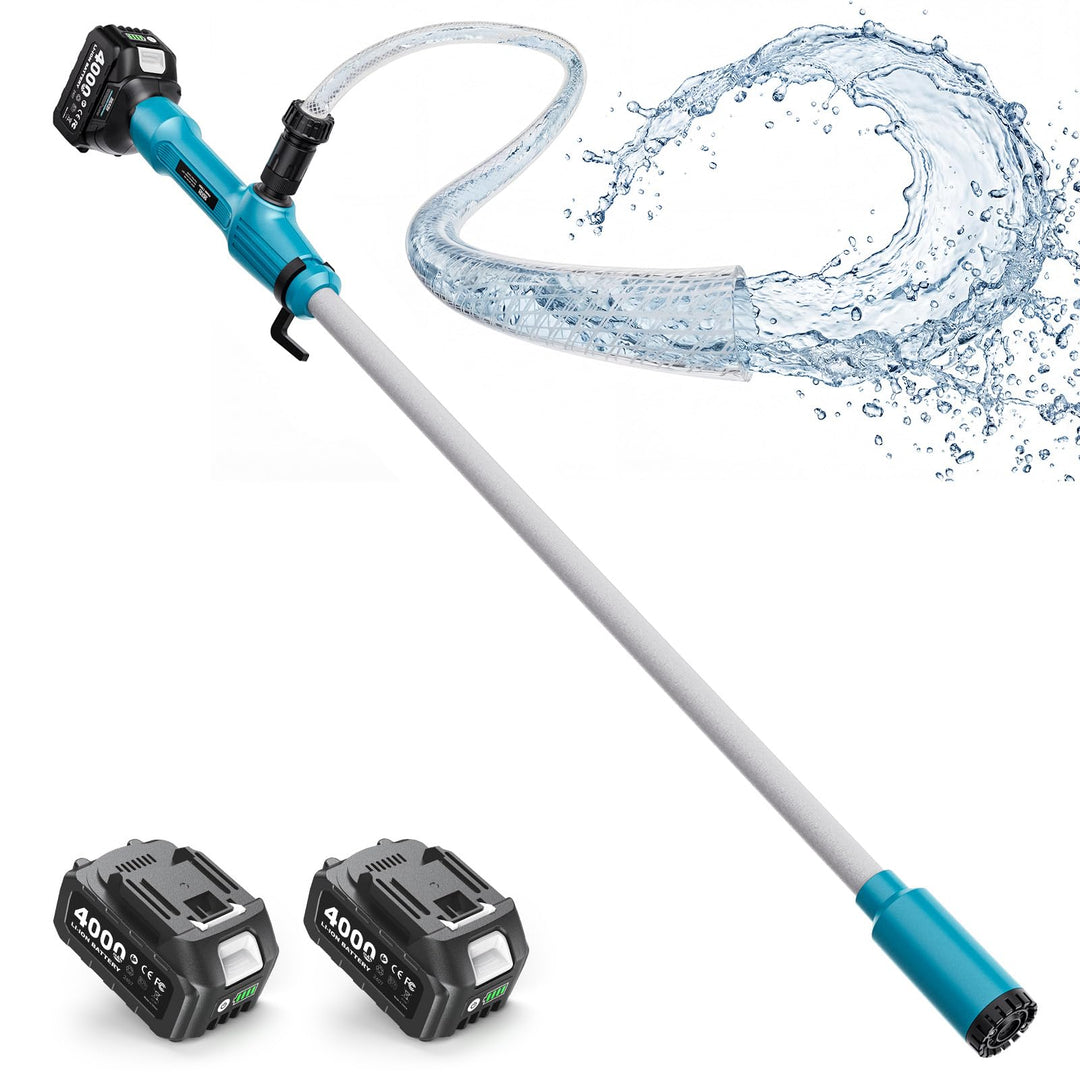 SEESII Kabellose Stab-Wasserpumpe, 5,6cm Filter-Ø, akkubetriebene Diesel-Transferpumpe, 60 Min Laufz
