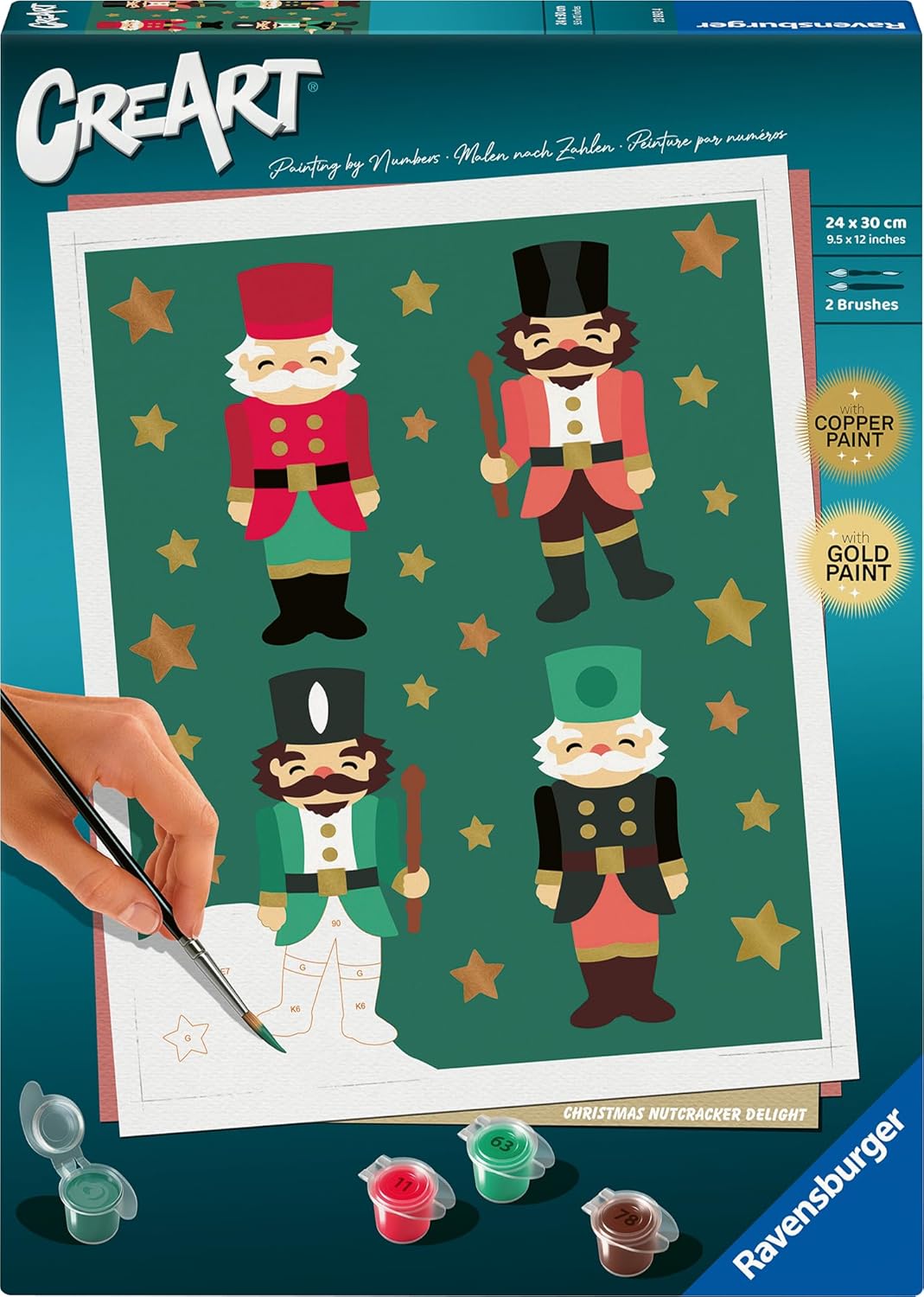 Ravensburger CreArt 23893 - Christmas Nutcracker Delight - Nussknacker Malen nach Zahlen Erwachsene,