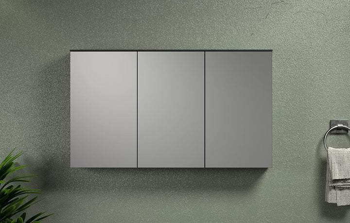 trendteam smart living - Synnax - Spiegelschrank - Anthrazit - moderner Badezimmerspiegel 3-türig -