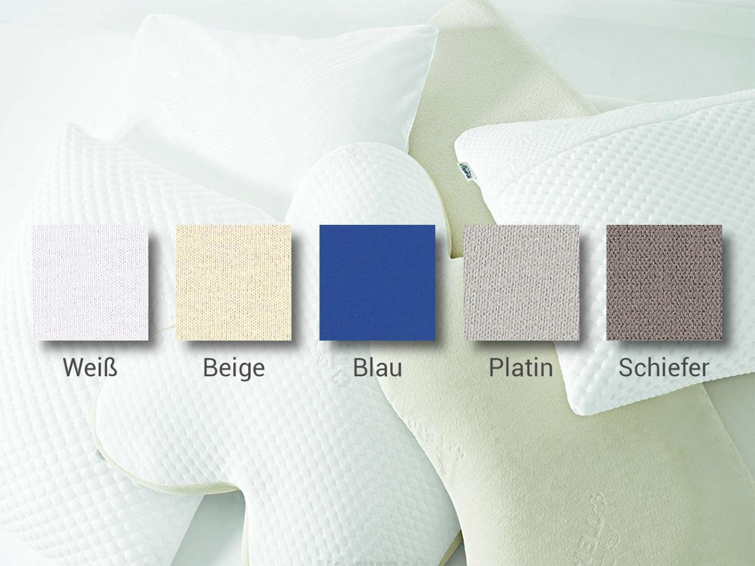 TEMPUR Kissen Set mit Füllung und Bezug, Original Kopfkissen Grösse M mit Jersey-Kissenbezug (beige)