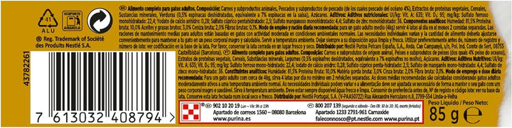 Purina Gourmet Gold Double Vergnügen, Nassfutter für Katzen, Meeresfische, 24 Dosen à 85 g Ozean Fis