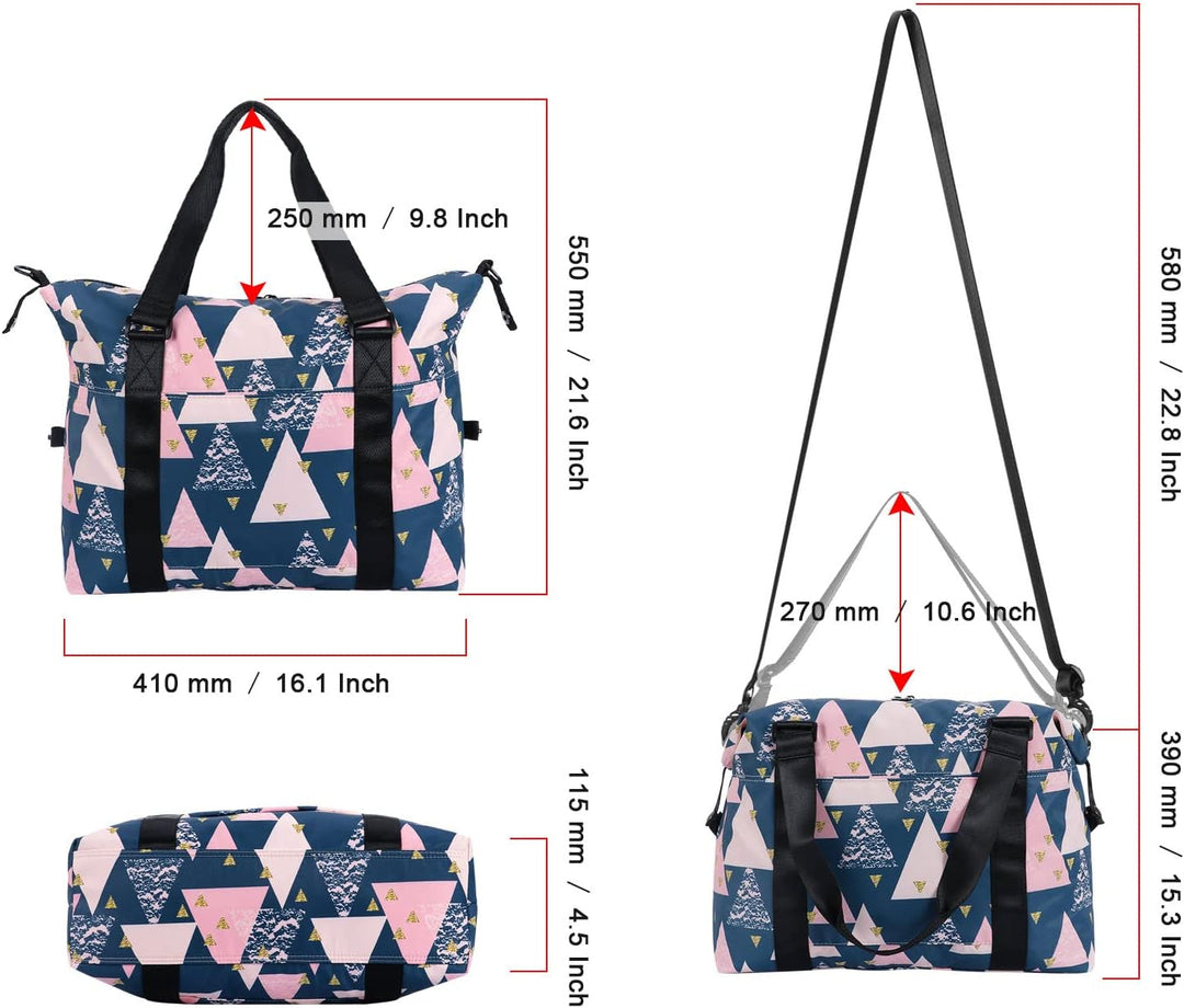 HAWEE Sporttasche Damen Gross Leichte Reisetasche Herren Faltbare Gym Duffel Bag Weekender Travel Ba