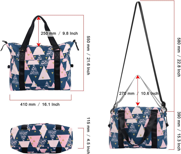 HAWEE Sporttasche Damen Gross Leichte Reisetasche Herren Faltbare Gym Duffel Bag Weekender Travel Ba