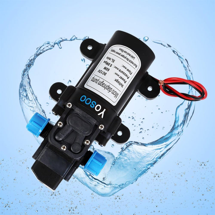 Membranpumpe Hochdruck Wasserpumpe, DC12V 5L/Min 115PSI Hochdruck Membran Automatisch Water Pumpe Wa