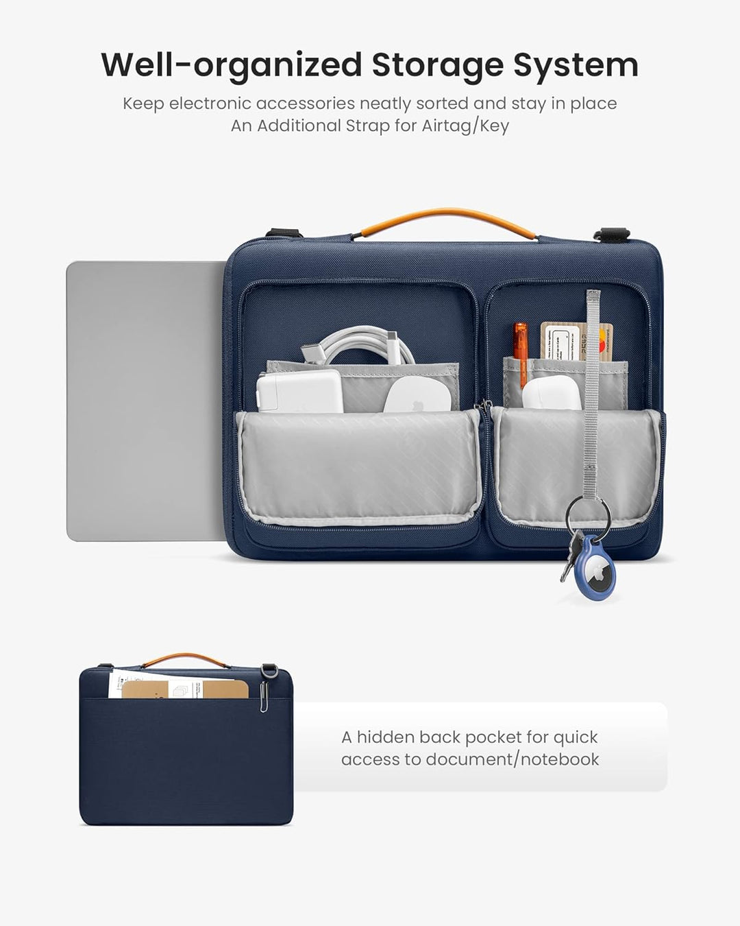 tomtoc 360 Grad Laptoptasche für MacBook Air M2/A2681 M1/A2337 2022-2018, MacBook Pro M2/A2686 M1/A2