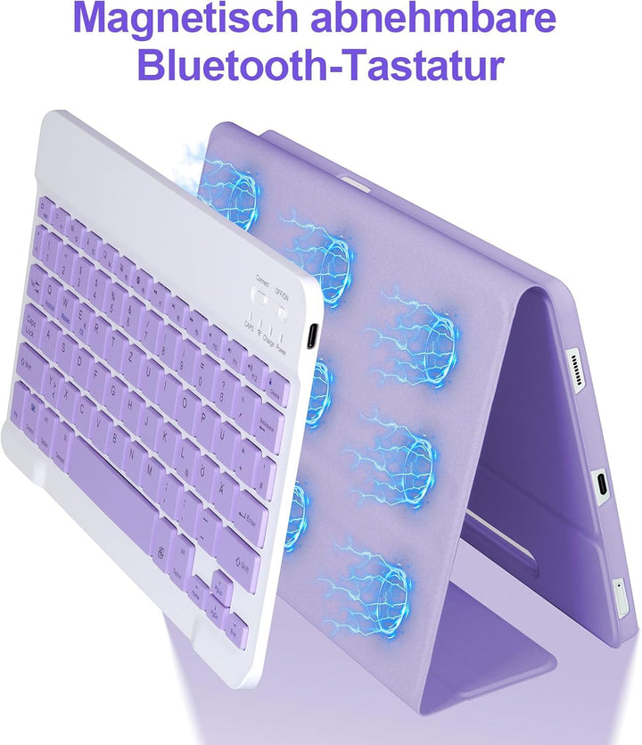 Tastaturhülle für Samsung Galaxy Tab S10 Lite/S10 FE/S9 FE/ S9,11 Zoll, 2025/2023, abnehmbare drahtl