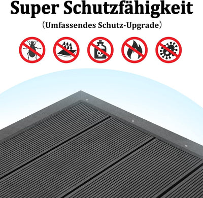 UISEBRT Bodenelement für Solardusche, Anti Rutsch, 105 x 63 x 5,5 cm, Outdoor Bodenplatte aus WPC fü