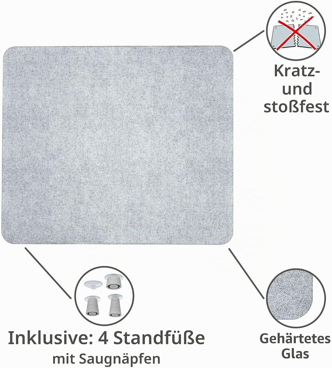 WENKO Herdabdeckplatte Universal 3 in 1, Abdeckplatte, Spritzschutz und hygienisches Schneidebrett a