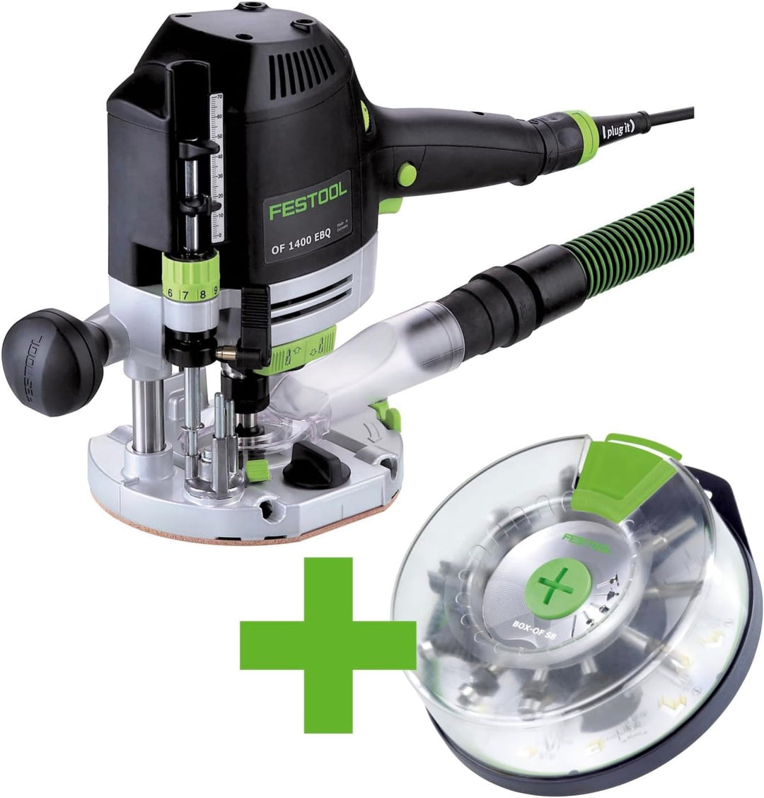FESTOOL 574398 Oberfräse OF 1400 OF 1400 EBQ-Plus + Box-OF-S 8/10x HW