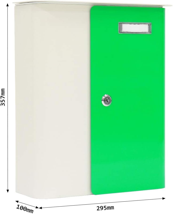 Rottner Briefkasten Splashy (Weiss NeonGrün), Weiss Neongrün
