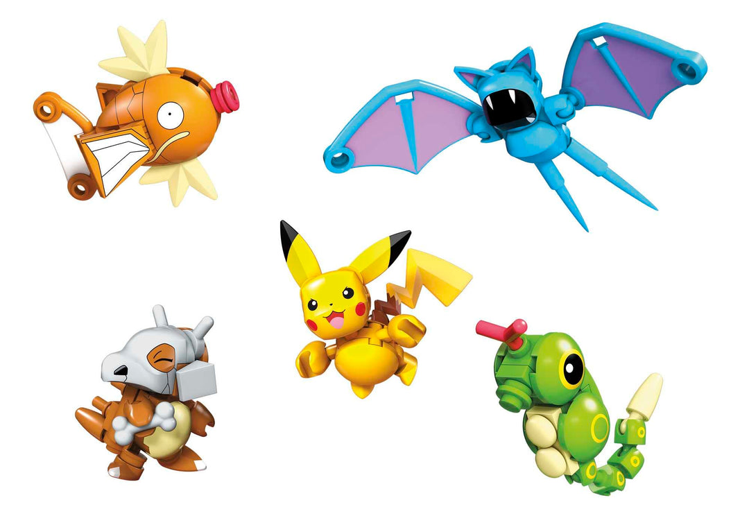 MEGA CONSTRUX Pokémon Exklusives Pokéball-Set - 5 Figuren, unterschiedliche Pokébälle, kombinierbar,