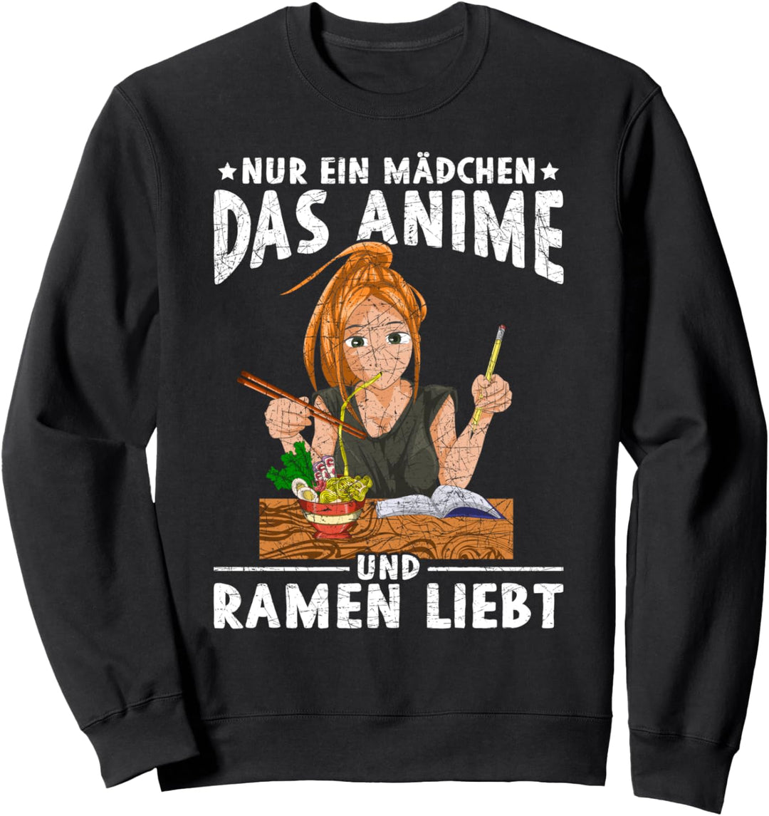 Nur ein Mädchen das Anime und Ramen liebt Japan Nerd Anime Sweatshirt