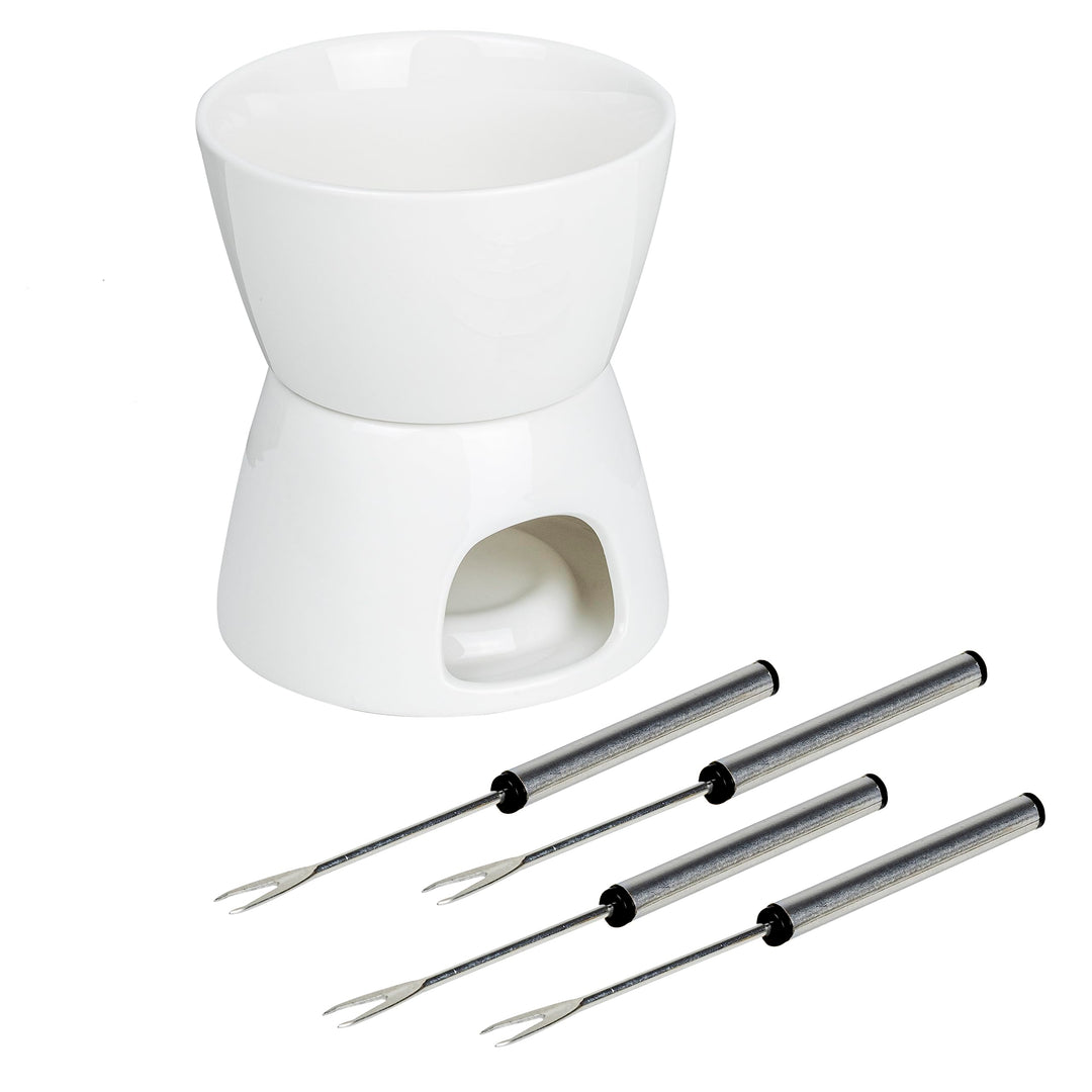 Haushalt International HI Schokoladen-Fondue-Set Schokoladenfondue Schoko- und Käsefonude Käse- Scho