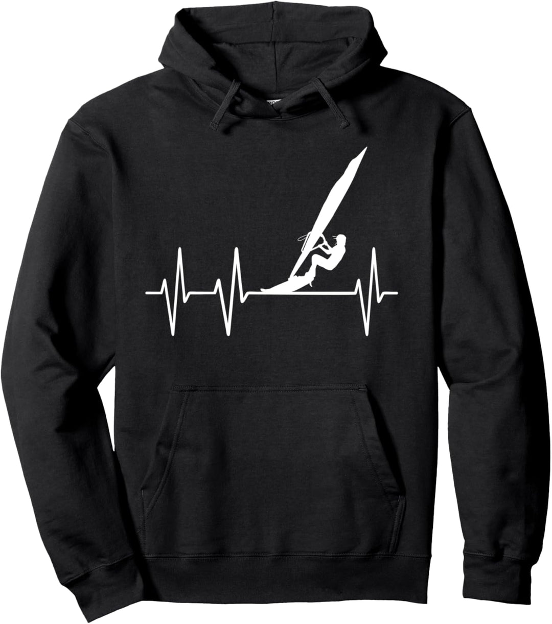 Windsurfen Surfer Heartbeat Herzschlag Surfen Outfit Pullover Hoodie