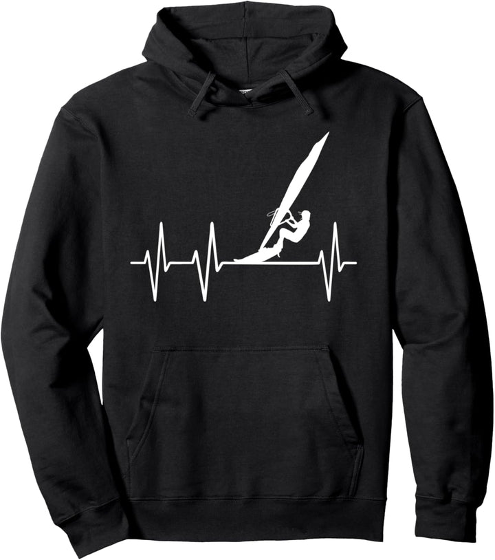 Windsurfen Surfer Heartbeat Herzschlag Surfen Outfit Pullover Hoodie