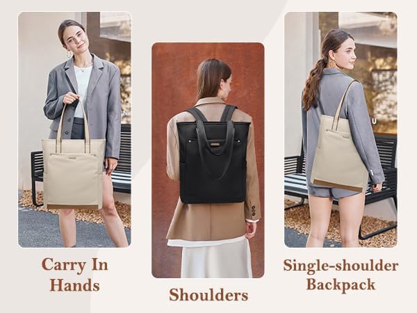 Rucksack Damen 16 Zoll,Elegant Laptop Handtasche 2 in 1, Schultasche Women Tagesrucksäcke Arbeitstas