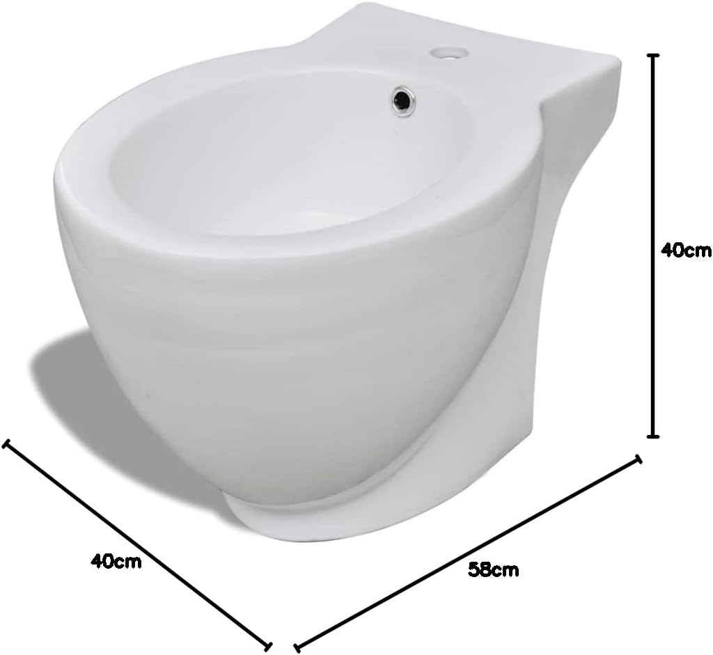 Standbidet Bodenstehend Keramik Weiss Runder Bidetständer Hochwertige Design Stand Bidet für Badezim