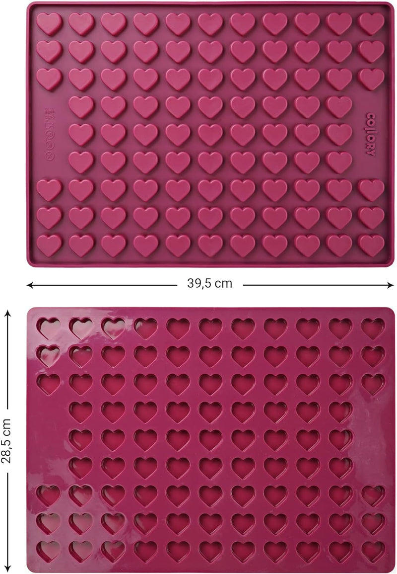 Collory Backmatte Hundekekse für MEDIUM (2,6cm) HERZ FORM Leckerlis, Silikon Backform, Pralinenform,