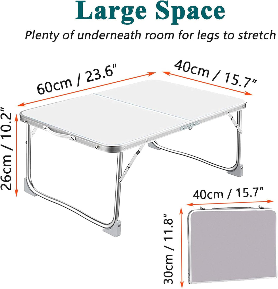 Kleiner Klapptisch, kompakt, 60 cm, zusammenklappbar, für Camping, Picknick, niedriger Tisch, tragba