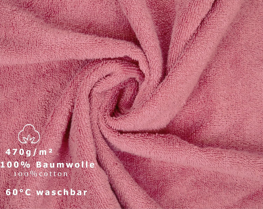 Betz 8 Stück Handtücher Set Grösse 50 x 100 cm Handtuch Premium 100% Baumwolle Farbe altrosa, Altros