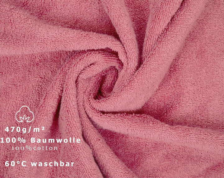 Betz 8 Stück Handtücher Set Grösse 50 x 100 cm Handtuch Premium 100% Baumwolle Farbe altrosa, Altros