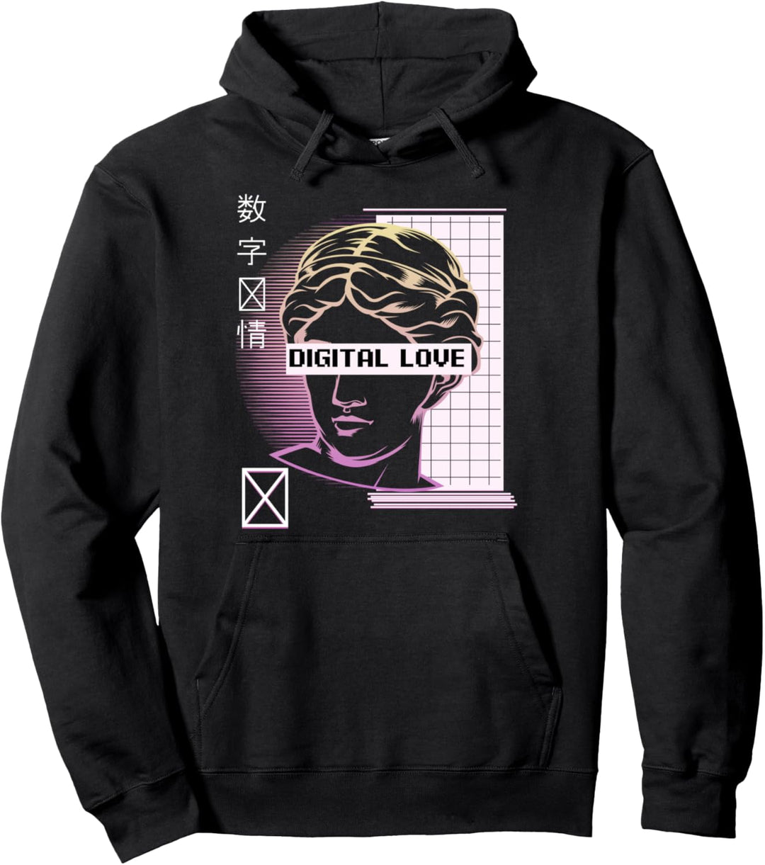 Japanisches Kawaii Vaporwave Cyberpunk Japan Synthwave Anime Pullover Hoodie