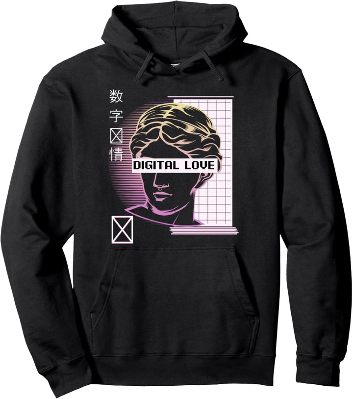Japanisches Kawaii Vaporwave Cyberpunk Japan Synthwave Anime Pullover Hoodie