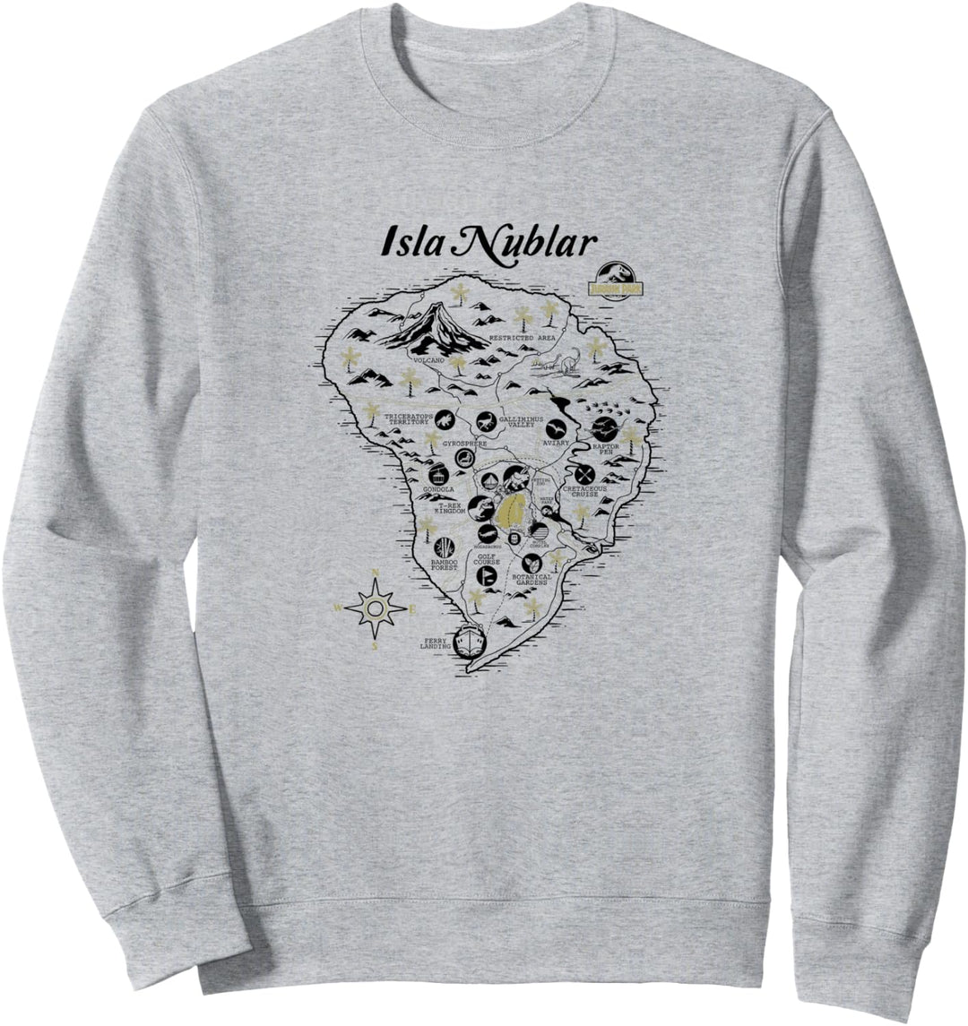 Jurassic World Isla Nublar Map Sweatshirt