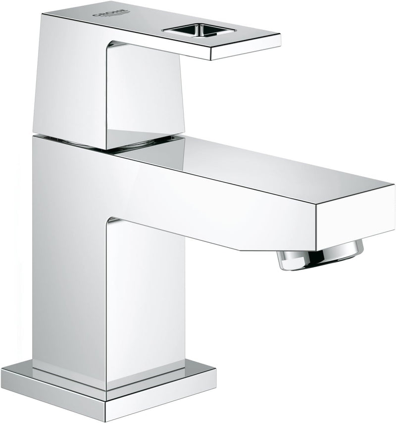 GROHE Eurocube | Badarmatur - Waschtischarmatur | EcoJoy WASSERSPARFUNKTION, glatter Körper | chrom