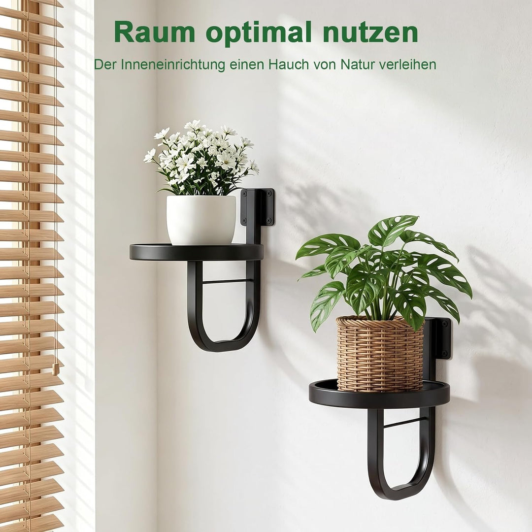 ERWEY Wandbehang Pflanzgefässe für Zimmerpflanzen, 2 Stück Metall Fenster Anlagenhalter, Moderne Pfl