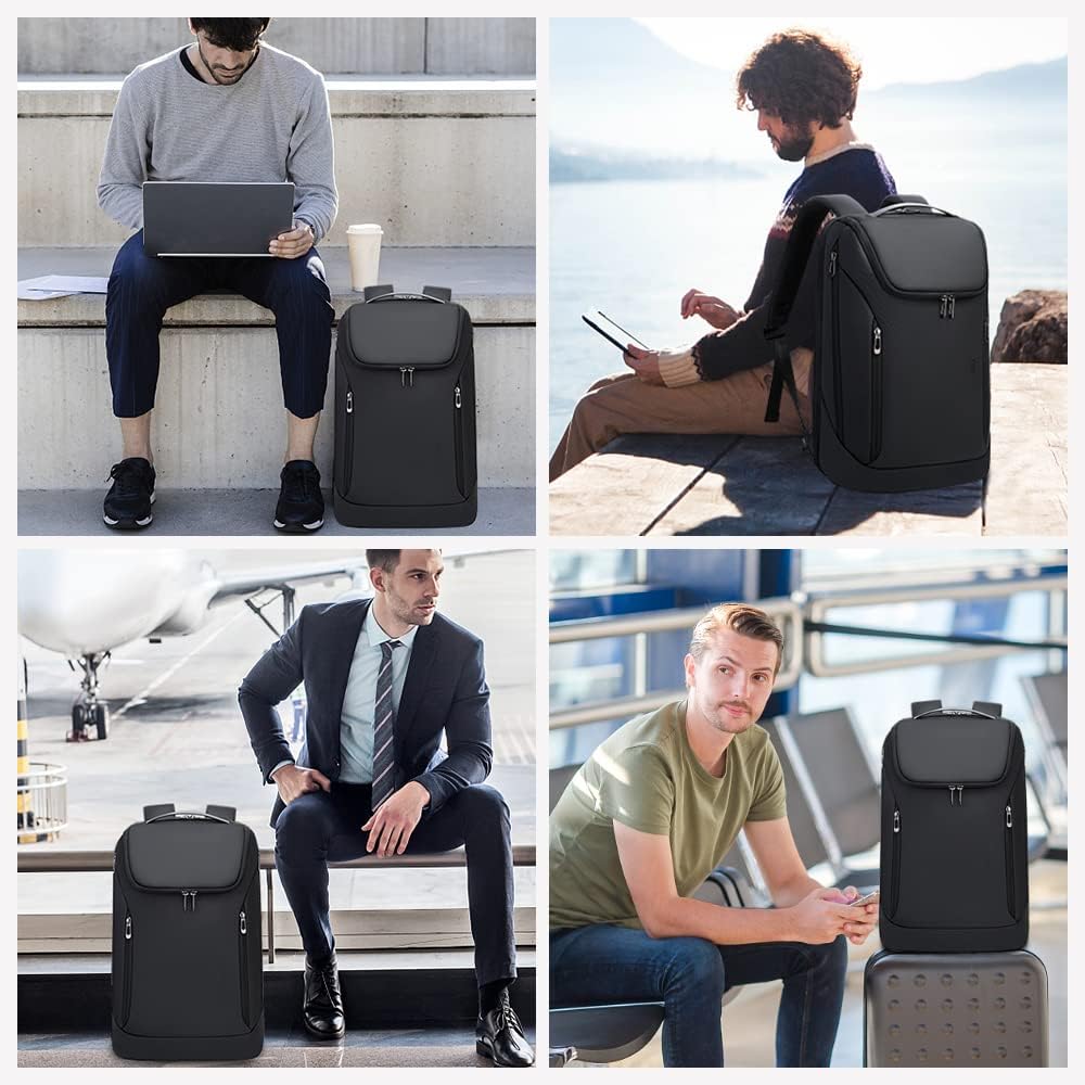 BANGE Business-Smart-Rucksack, wasserdicht, 39,6 cm (15,6 Zoll), Laptop-Rucksack mit USB-Ladeanschlu