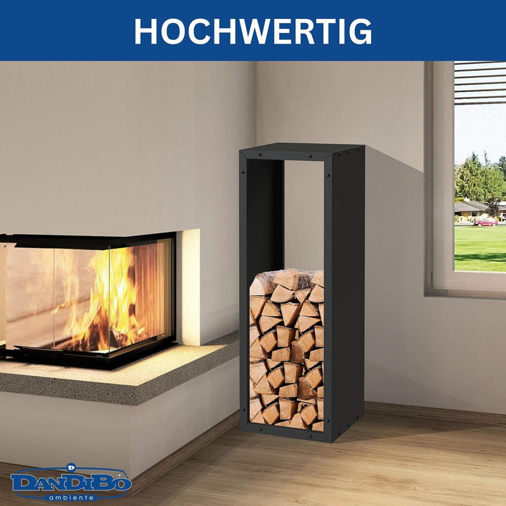 DanDiBo Kaminholzregal Innen Metall Schwarz 96600 Brennholzregal Holzaufbewahrung Kaminholzständer F