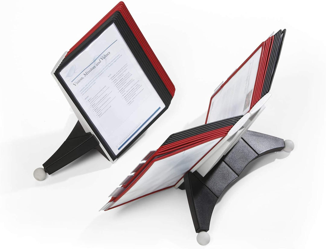 Durable Sichttafelsystem Sherpa Table mit 10 Sichttafeln, 1 Stück, schwarz/rot, 563200 Tisch 10 Tafe