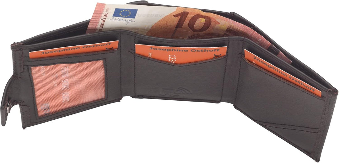 Josephine Osthoff Mini Geldbörse mit Münzfach, RFID Credit Card Holder Damen und Herren Slim Wallet