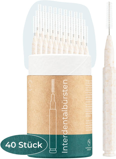 VIGOROUS® 40 Stk. nachhaltige Interdentalbürsten - ISO 6, 1,1 mm - Zahnzwischenraumbürsten für gründ
