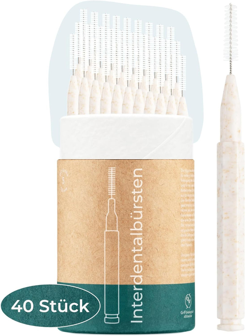 VIGOROUS® 40 Stk. nachhaltige Interdentalbürsten - ISO 6, 1,1 mm - Zahnzwischenraumbürsten für gründ