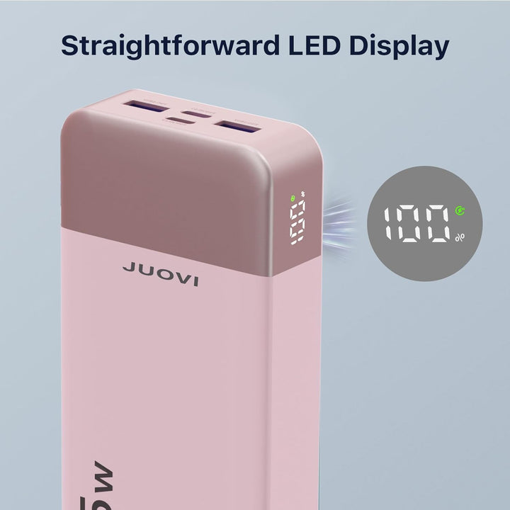 JUOVI J2651 Power Bank, 35W 20000mAh USB C In &amp; Out Power Bank, Akku-Pack mit QC3.0+PD3.0 35W High-S