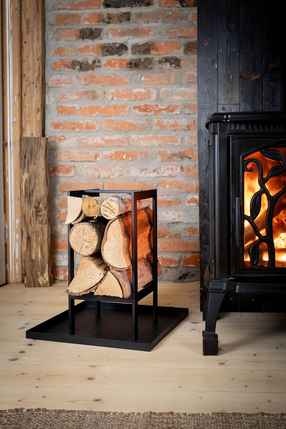 Kapaga - Untergestell für Holzkörbe oder Kaminholzregal 45x45 cm, Sockel für Kamin, Brennholzständer