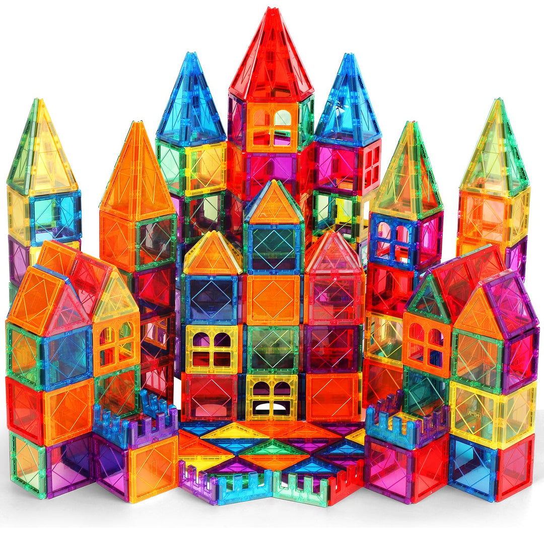 Magnetische Bausteine Kinderspielzeug 100 Teile STEM Magnetbausteine Bauspielzeug Magnet Spielzeug f