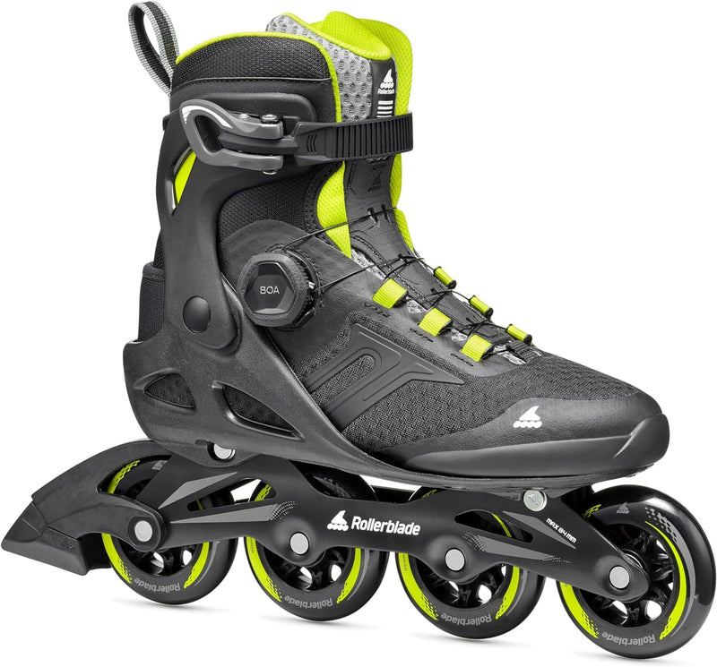 Rollerblade Herren Macroblade 84 Boa Inline-Skates EU: 40.5/41 (UK: 7-7.5 / US: 8-8.5) SCHWARZ/LIME,