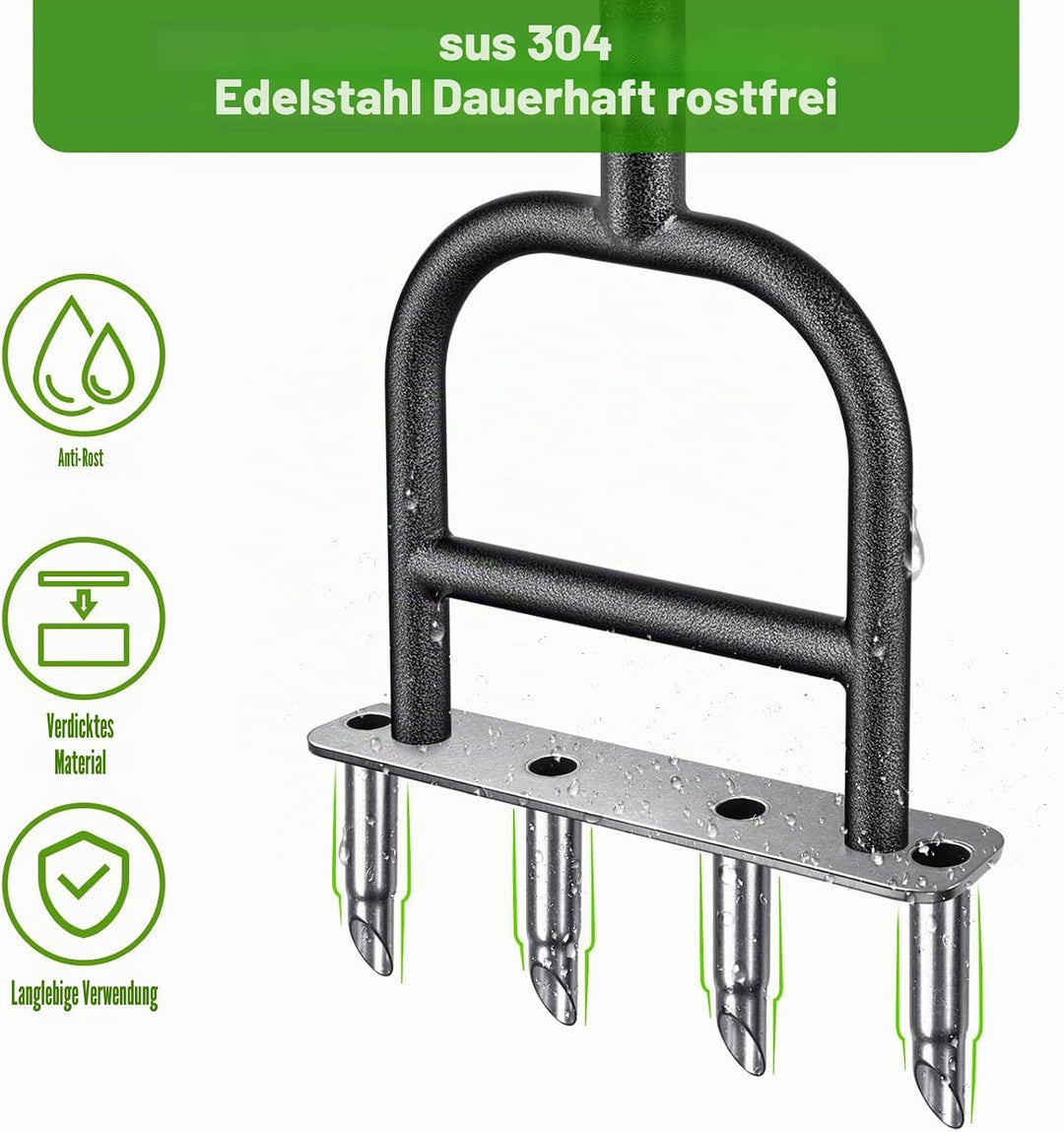 Rasenlüfter, Aerifizierer für Rasen Manuell - Rasenspecht mit Gummigriff Gartengeräten Rasenbelüfter