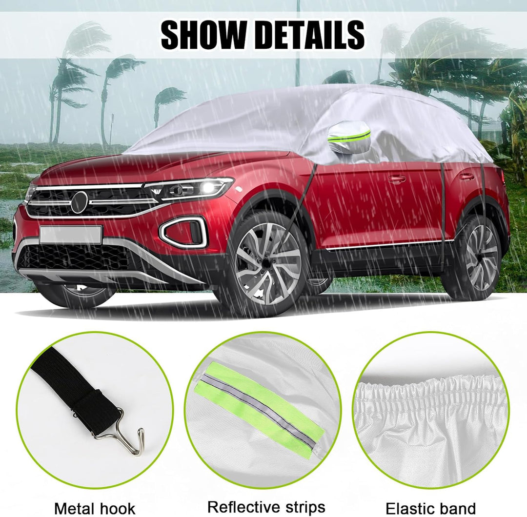 Autoabdeckung Wasserdicht Ersatz für VW T-ROC 2017-2024, Sonnenfest Hälfte Autoabdeckung, Halbgarage