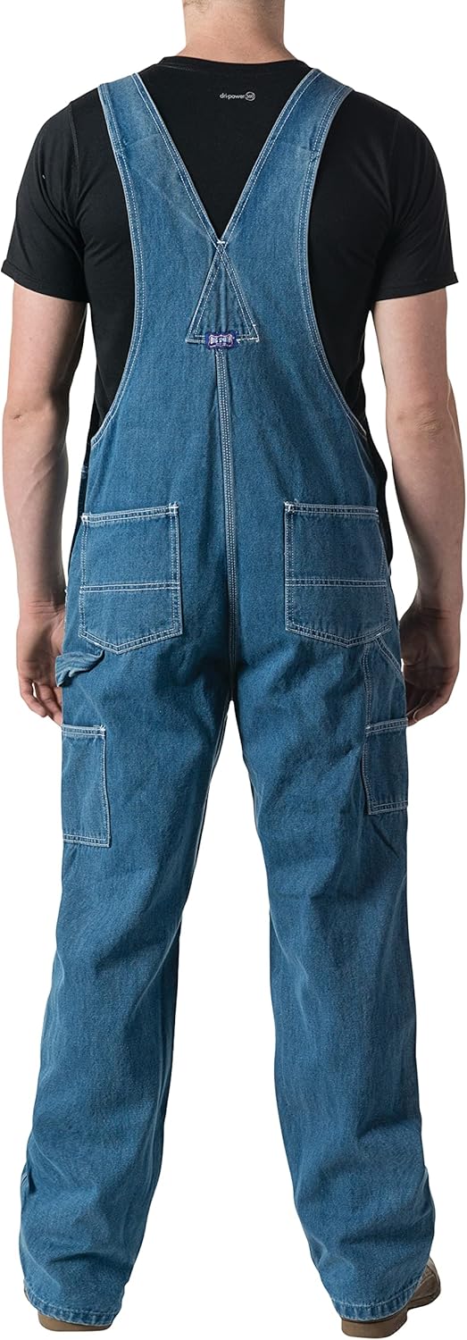 Walls Herren Big Smith Starre Latzhose Overalls 46W / 30L Stonewashed Denim, 46W / 30L Stonewashed D