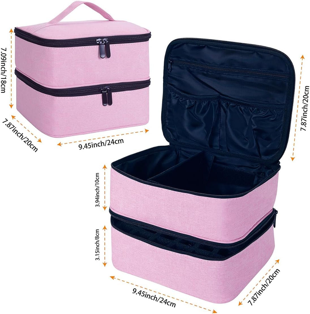 Nagellack Aufbewahrung Tasche Doppelschicht Nagellack Organizer Lagerung 30 Flaschen (15 ml / 0,5 FL