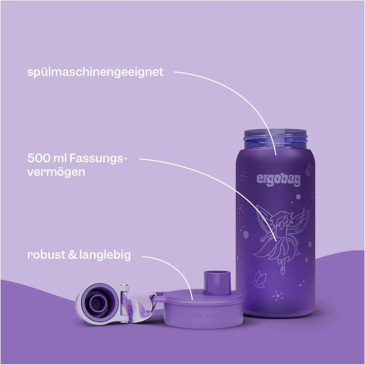 ergobag Motiv, BPA-frei 550 ml, auslaufsicher und Kohlensäure geeignet, spülmaschinengeeignet Delfin