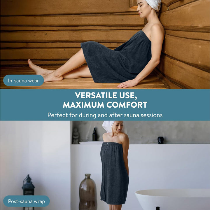 Sauna Frottee Kilt Sarong M-XXL Damen JEMIDI 100% Baumwolle Saunakilt Saunasarong Saunatuch (Damen D